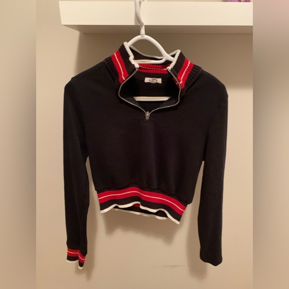 Garage black and red cropped sweater - Picture 1 of 2
